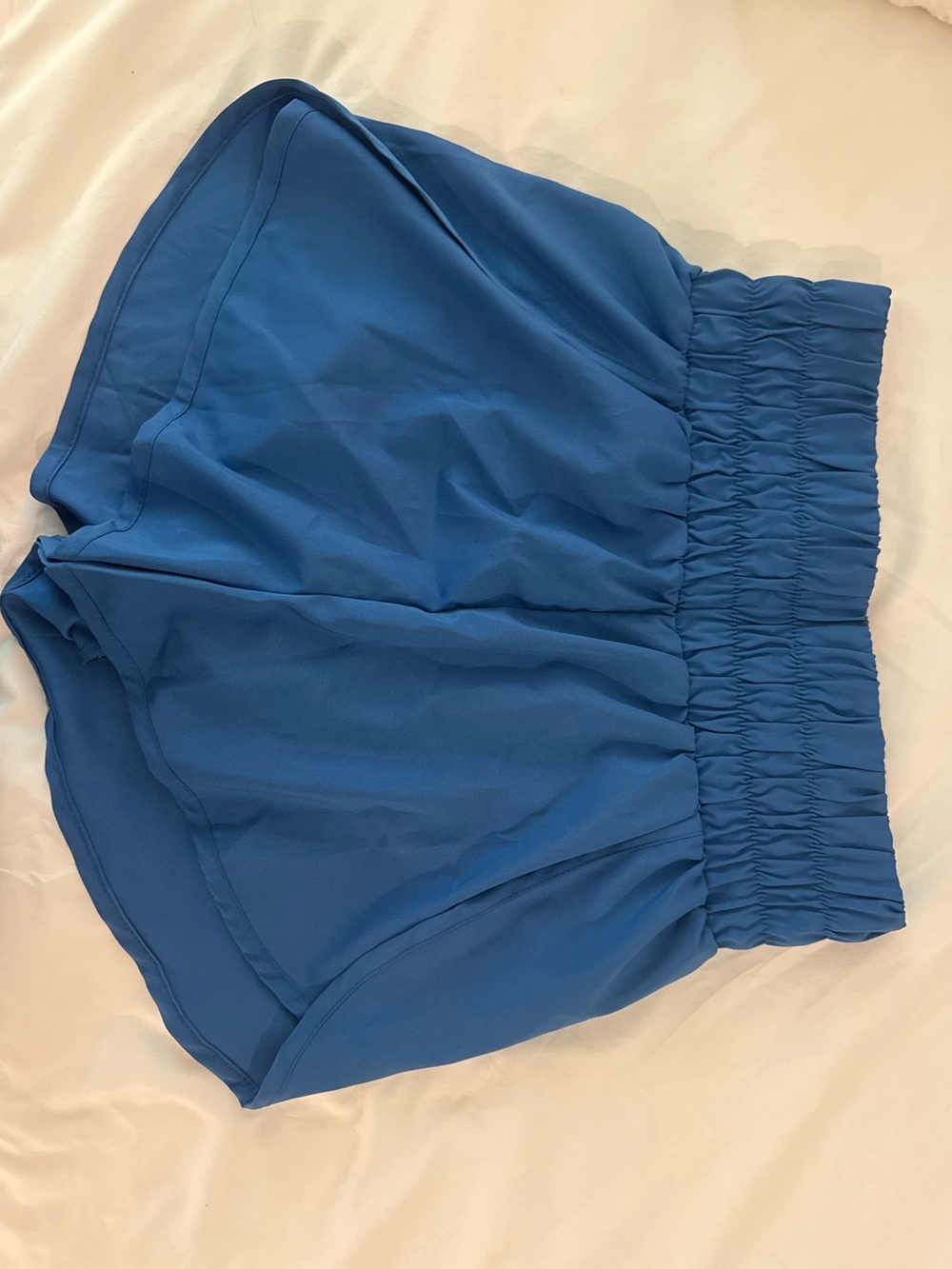 Doublju Women's Electric Blue Elastic Waist Athletic Shorts